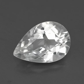 Topaze blanc naturelle en forme de poire, 3,36 ct, VVS