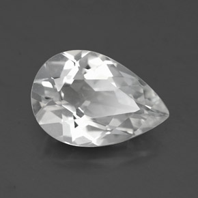 Topaze blanc naturelle en forme de poire, 3,36 ct, VVS