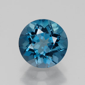 Topaze bleue naturelle coupe roude, 1,70 ct, VVS