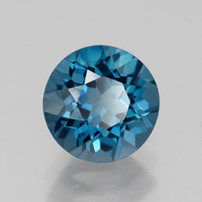 Topaze bleue naturelle coupe roude, 1,70 ct, VVS