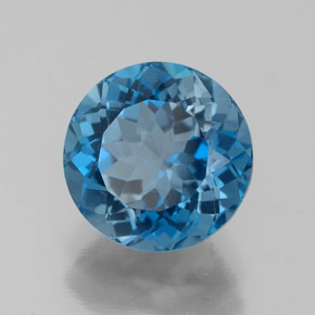 Topaze bleue naturelle coupe roude, 2,63 ct, VVS