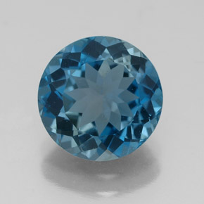 Topaze bleue naturelle coupe roude, 3,15 ct, VVS