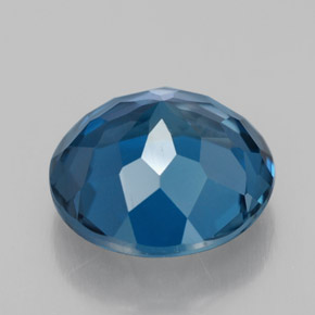Topaze bleue naturelle coupe roude, 3,38 ct, VVS-VS