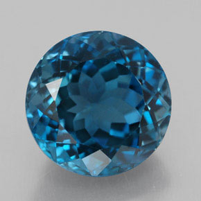 Topaze bleue naturelle coupe roude, 3,75 ct, VVS-VS