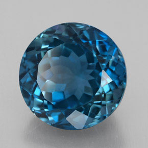 Topaze bleue naturelle coupe roude, 3,75 ct, VVS-VS
