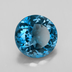 Topaze bleue naturelle coupe roude, 3,25 ct, VVS-VS