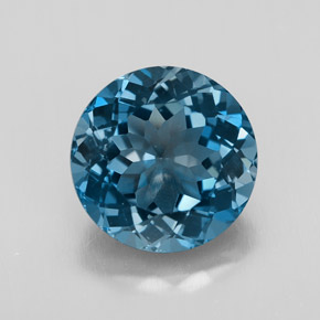 Topaze bleue naturelle coupe roude, 3,43 ct, VVS-VS