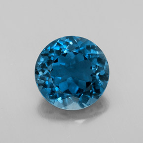 Topaze bleue naturelle coupe roude, 3,34 ct, VS-SI