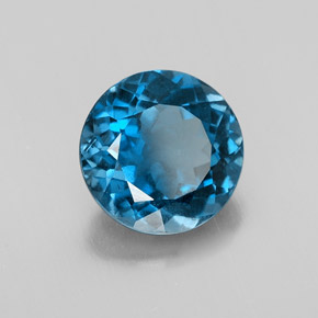 Topaze bleue naturelle coupe roude, 3,34 ct, VS-SI
