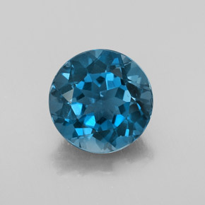 Topaze bleue naturelle coupe roude, 3,35 ct, VVS