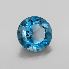 Topaze bleue naturelle coupe roude, 3,35 ct, VVS