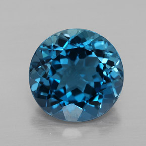 Topaze bleue naturelle coupe roude, 3,30 ct, VVS