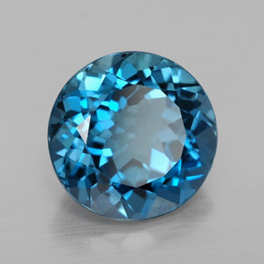 Topaze bleue naturelle coupe roude, 3,30 ct, VVS