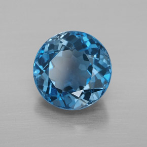 Topaze bleue naturelle coupe roude, 3,49 ct, VVS