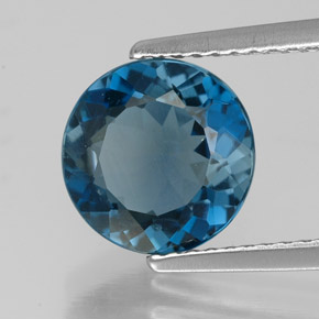 Topaze bleue naturelle coupe roude, 2,53 ct, VS