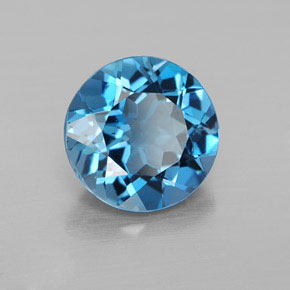 Topaze bleue naturelle coupe roude, 3,12 ct, VS-SI