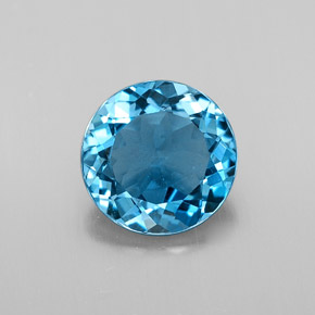 Topaze bleue naturelle coupe roude, 2,77 ct, VS