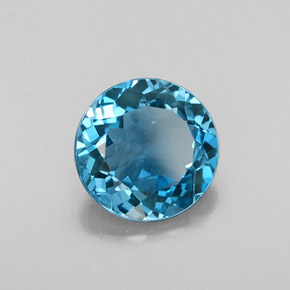 Topaze bleue naturelle coupe roude, 2,77 ct, VS