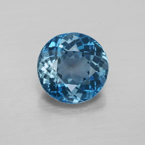 Topaze bleue naturelle coupe roude, 2,48 ct, VVS-VS