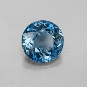 Topaze bleue naturelle coupe roude, 2,48 ct, VVS-VS