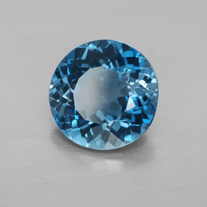Topaze bleue naturelle coupe roude, 3,20 ct, VVS-VS