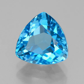 Topaze bleue naturelle trillion, 3,24 ct, VVS-VS