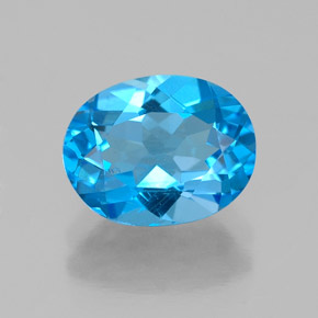 Topaze bleue naturelle coupe ovale, 2,26 ct, VS