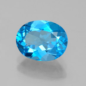 Topaze bleue naturelle coupe ovale, 2,26 ct, VS