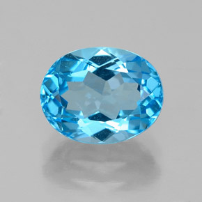 Topaze bleue naturelle coupe ovale, 2,64 ct, VS