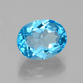 Topaze bleue naturelle coupe ovale, 2,64 ct, VS
