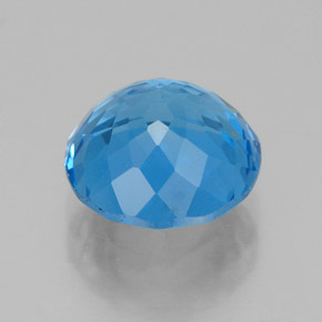Topaze bleue naturelle coupe roude, 3,72 ct, SI
