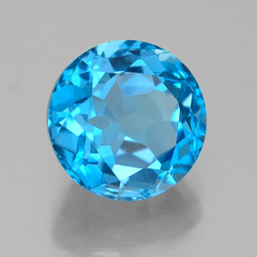 Topaze bleue naturelle coupe roude, 3,90 ct, VVS