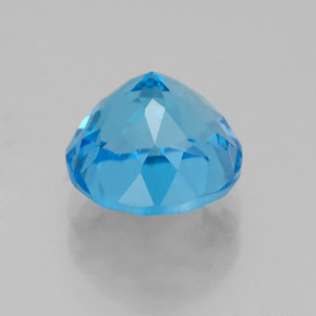 Topaze bleue naturelle coupe roude, 2,92 ct, VS