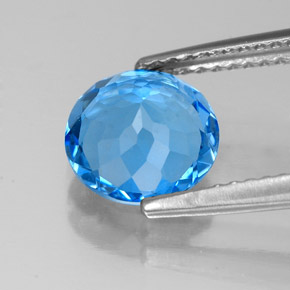 Topaze bleue naturelle coupe roude, 2,16 ct, VVS-VS
