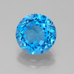 Topaze bleue naturelle coupe roude, 2,54 ct, VS