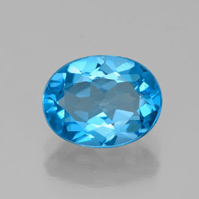 Topaze bleue naturelle coupe ovale, 2,17 ct, VVS