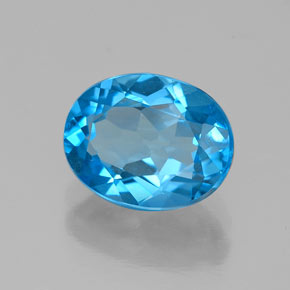 Topaze bleue naturelle coupe ovale, 2,17 ct, VVS