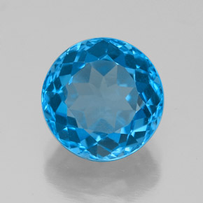 Topaze bleue naturelle coupe roude, 3,50 ct, VVS