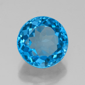 Topaze bleue naturelle coupe roude, 3,50 ct, VVS