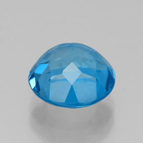 Topaze bleue naturelle coupe roude, 3,50 ct, VVS