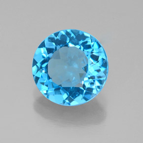 Topaze bleue naturelle coupe roude, 2,07 ct, VS-SI