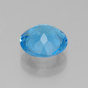 Topaze bleue naturelle coupe roude, 2,07 ct, VS-SI