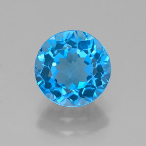 Topaze bleue naturelle coupe roude, 2,14 ct, VVS