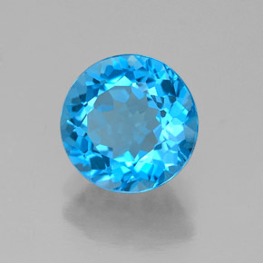 Topaze bleue naturelle coupe roude, 2,14 ct, VVS