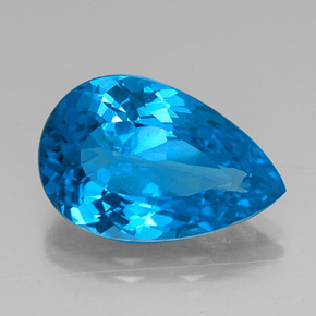 Topaze bleue naturelle en forme de poire, 9,25 ct, VVS
