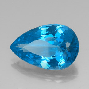 Topaze bleue naturelle en forme de poire, 9,25 ct, VVS