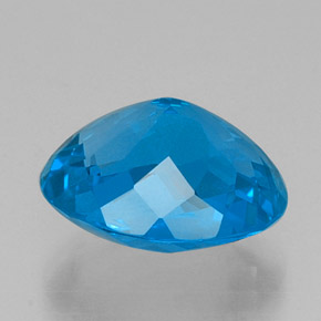 Topaze bleue naturelle coupe ovale, 11,31 ct, VVS