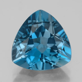 Topaze bleue naturelle trillion, 6,63 ct, VVS