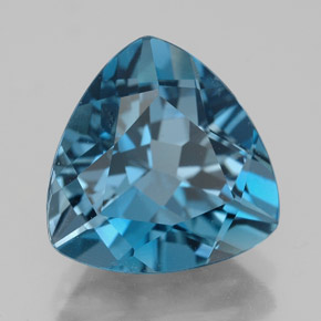 Topaze bleue naturelle trillion, 6,63 ct, VVS