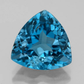 Topaze bleue naturelle trillion, 6,69 ct, VVS